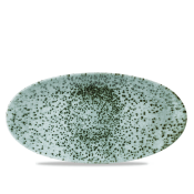 Овальная поварская тарелка Mineral Green, 347x173 мм
