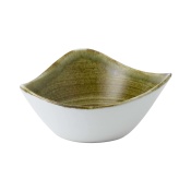 Stonecast Plume Green triangular bowl, 153mm