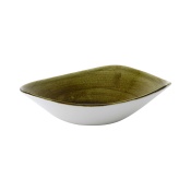 Stonecast Plume Green triangular bowl, 235mm
