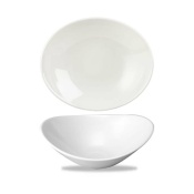 Белая овальная миска для пасты 255x212 мм, 596 мл