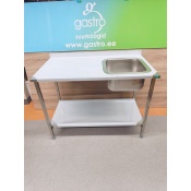 Stainless steel sink table 100x65x90cm, right