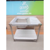 Stainless steel sink table 100x70x85cm, left