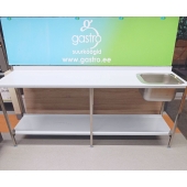 Stainless steel sink table 220X65X90CM, right