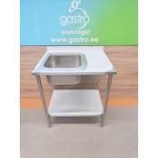 Stainless steel sink table 80x65x90cm, left