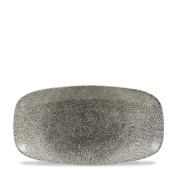 Овальная пластина Raku Quartz Black, 269x127 мм
