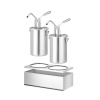 Komplekt: 2 x Roostevabast terasest kastmekonteiner koos dosaatoriga, HENDI, 9L, 500x235x(H)360mm