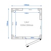 Klaasseintega külmkamber Premium – 1200 × 1200 mm, 1,8 m³ – ilma agregaadita