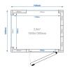 Klaasseintega külmkamber Premium – 1500 × 1200 mm, 2,6 m³ – ilma agregaadita
