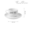 Bianco virnastatav tass alustassiga, 230ml
