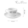 Bianco virnastatav tass alustassiga, 90ml