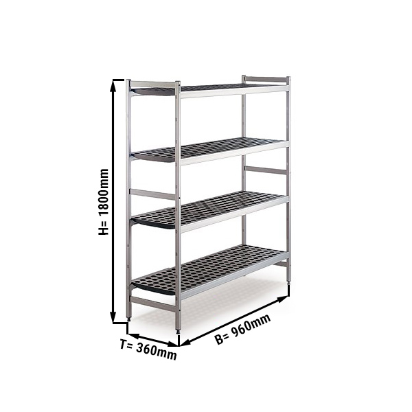 ALUMINUM FLOOR SHELF 960X360X1800MM