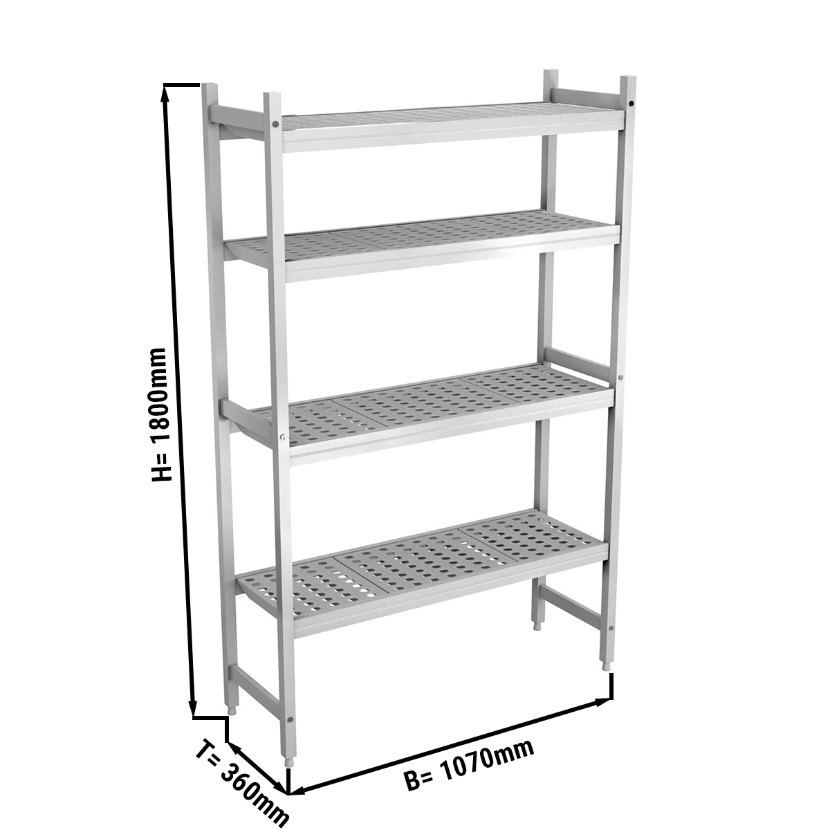 ALUMINUM FLOOR SHELF 1070X360X1800MM
