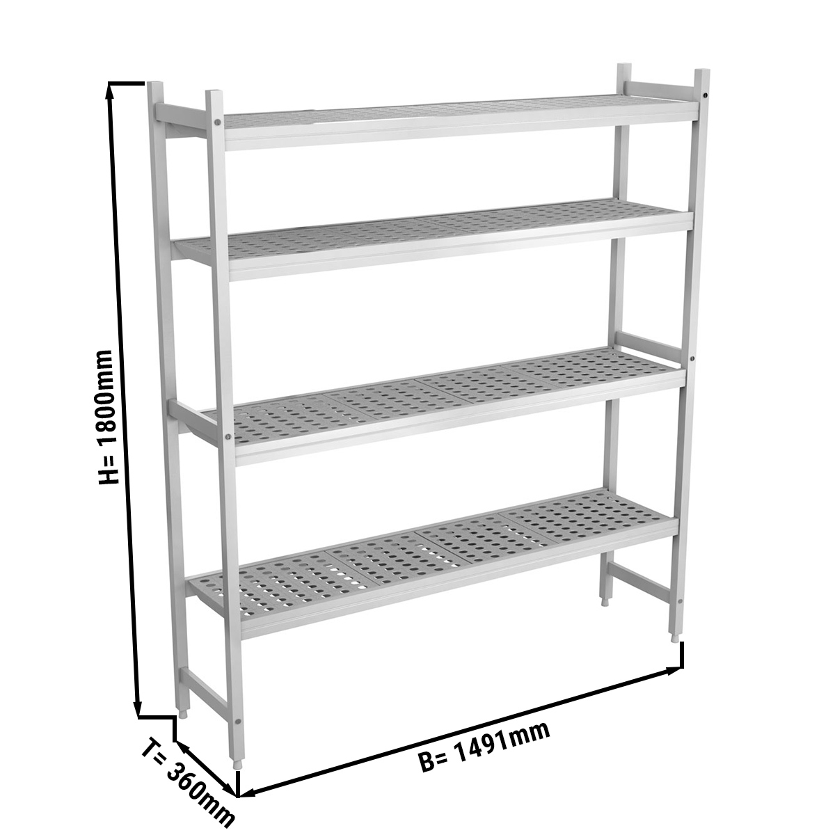 ALUMINUM FLOOR SHELF 1491X360X1800MM