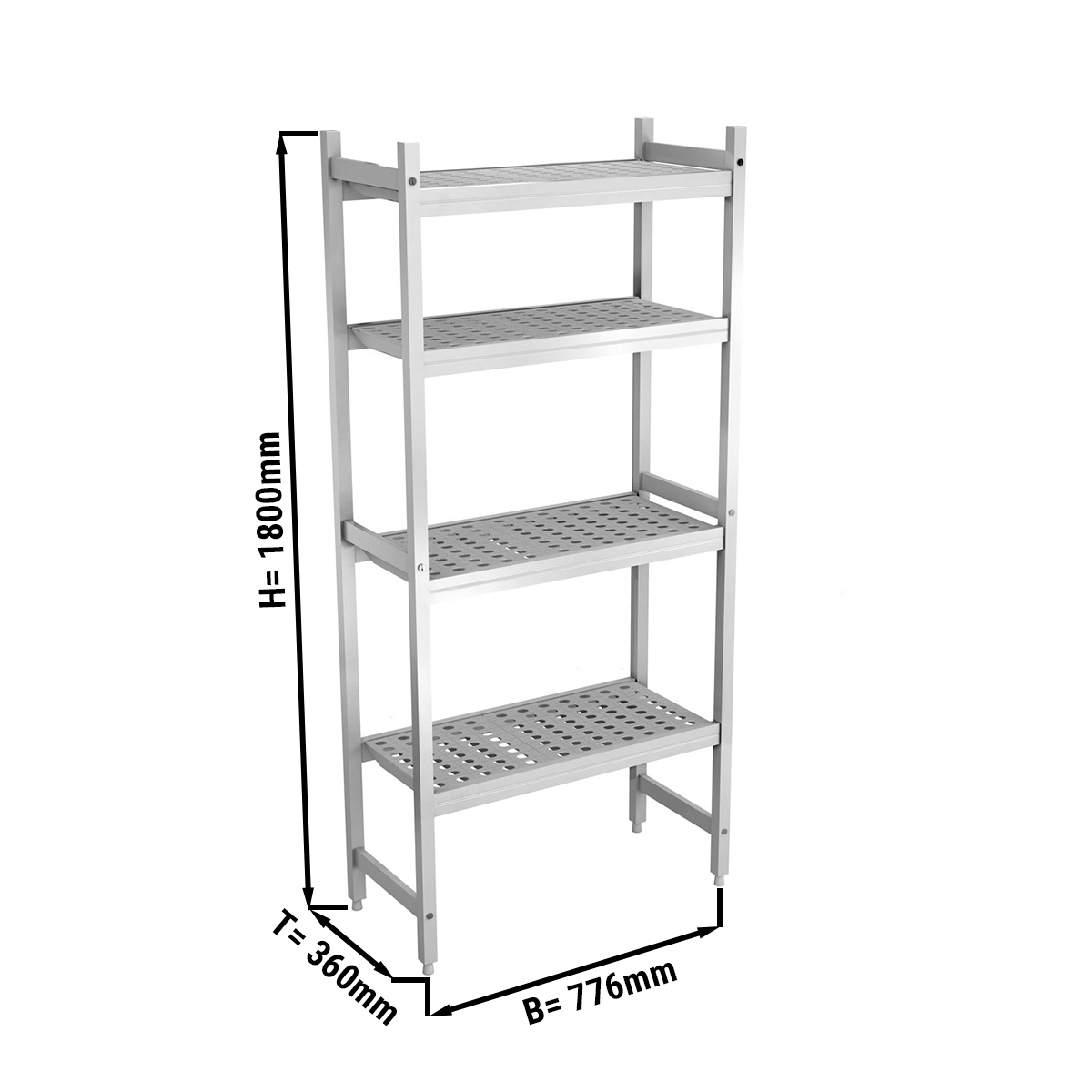 ALUMINUM FLOOR SHELF 776X360X1800MM