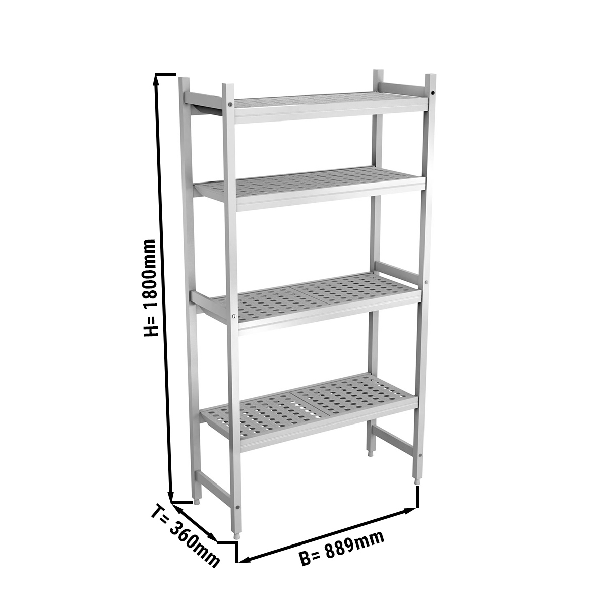 ALUMINUM FLOOR SHELF 889X360X1800MM