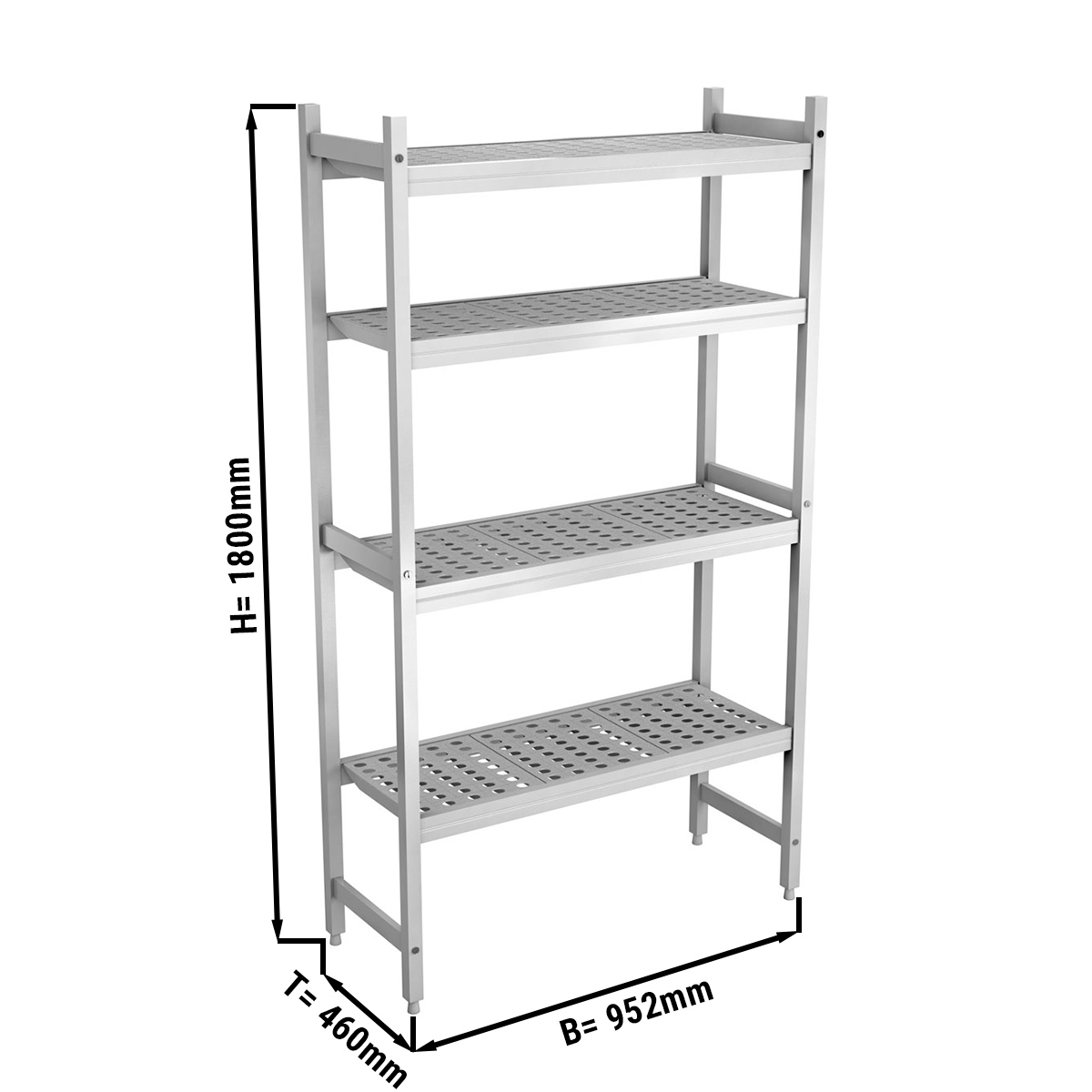 ALUMINUM FLOOR SHELF 952X460X1800MM