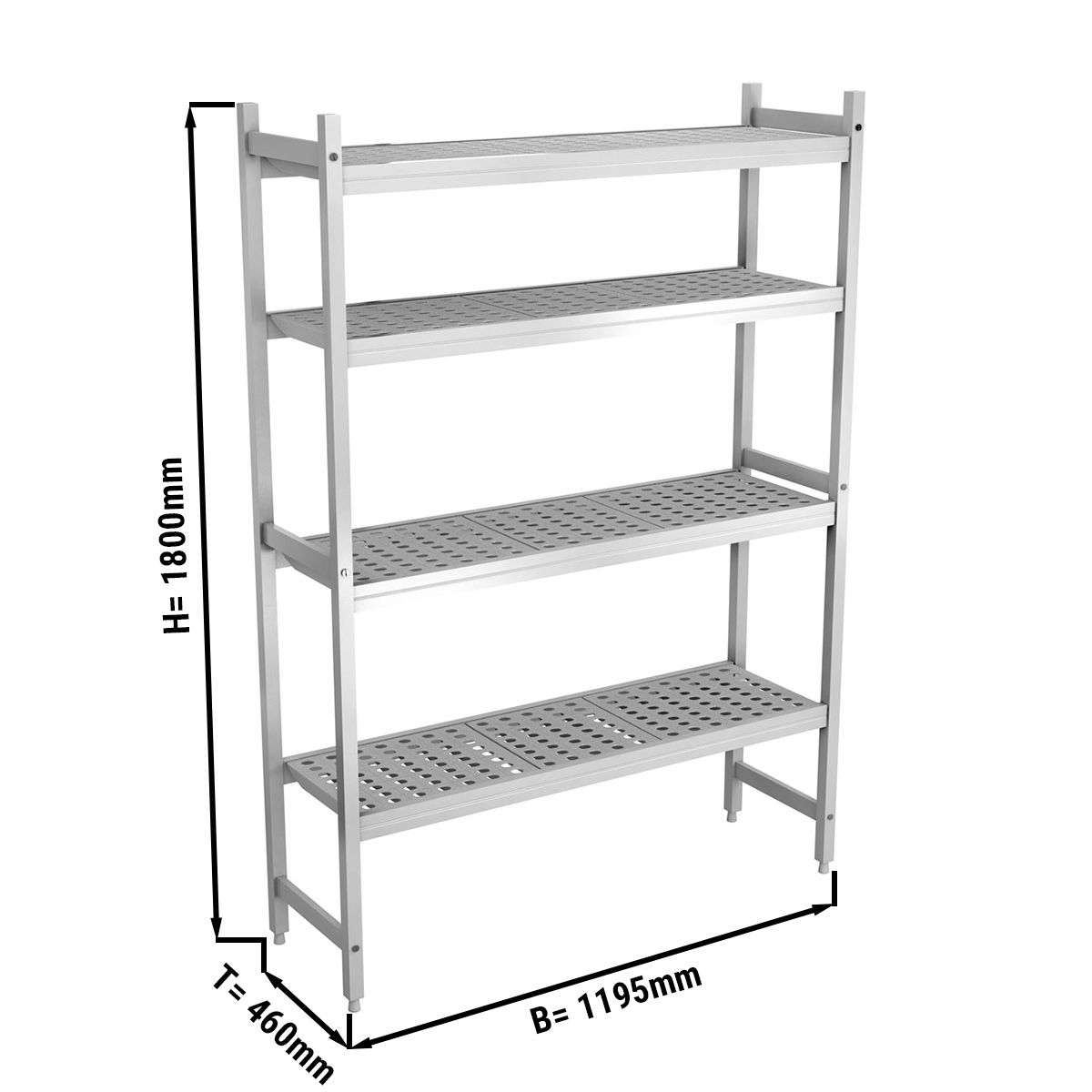 ALUMINUM FLOOR SHELF 1195X460X1800MM