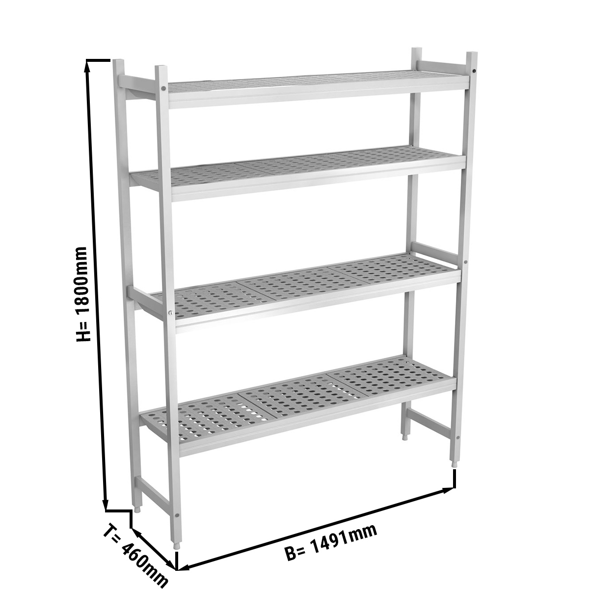 ALUMINUM FLOOR SHELF 1491X460X1800MM
