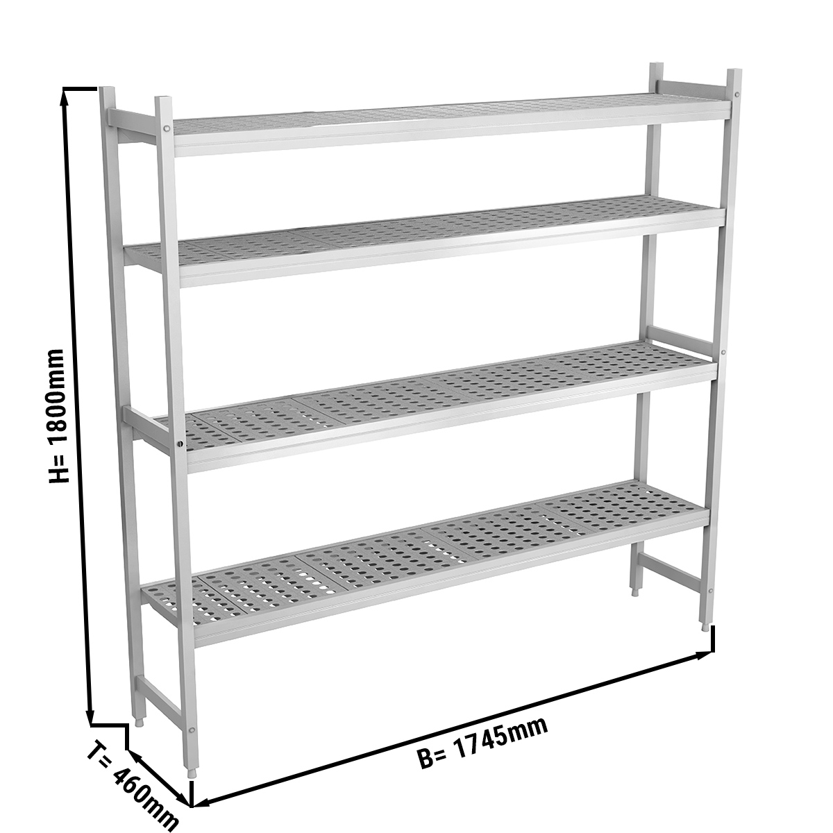 ALUMINUM FLOOR SHELF 1745X460X1800MM