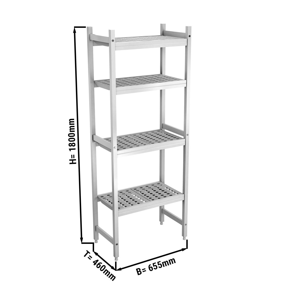 ALUMINUM FLOOR SHELF 655X460X1800MM