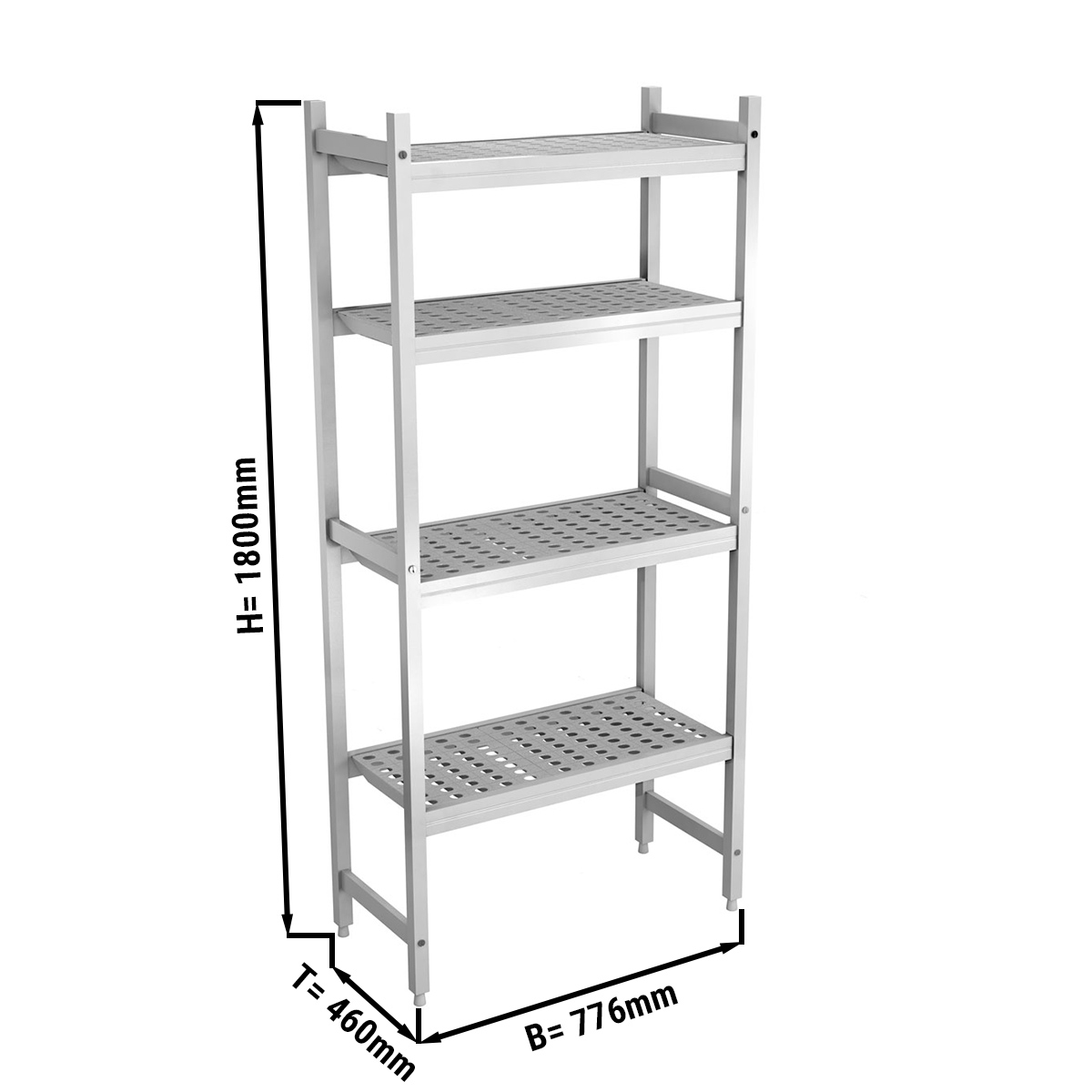 ALUMINUM FLOOR SHELF 776X460X1800MM