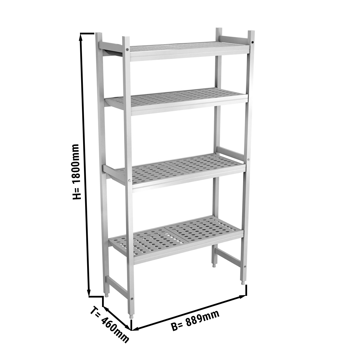 ALUMINUM FLOOR SHELF 889X460X1800MM