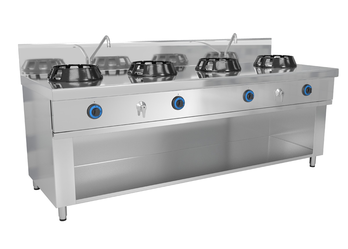 ГАЗОВАЯ ПЛИТА WOK - 4 КОНФОРК - 56 КВТ