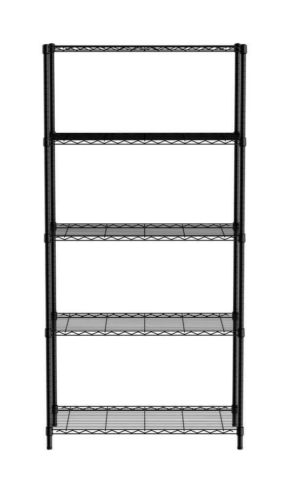 Storage rack with 5 shelves, HENDI, Black, 910x455x(H)1830mm