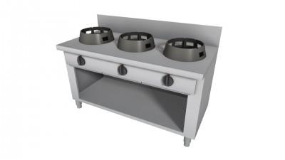 ПЛИТА ВОК, С ЗАДНИМ ОБОДКОМ+ПОДСТАВКОЙ 3X21КВТ 150X60СМ