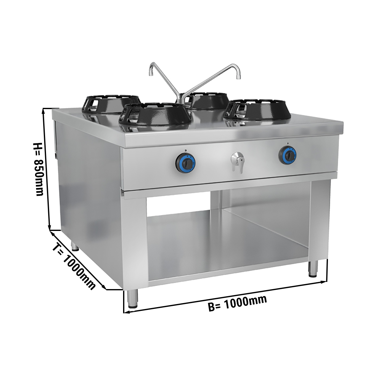 ГАЗОВАЯ ПЛИТА WOK - 4 МЕСТА - 56 КВТ