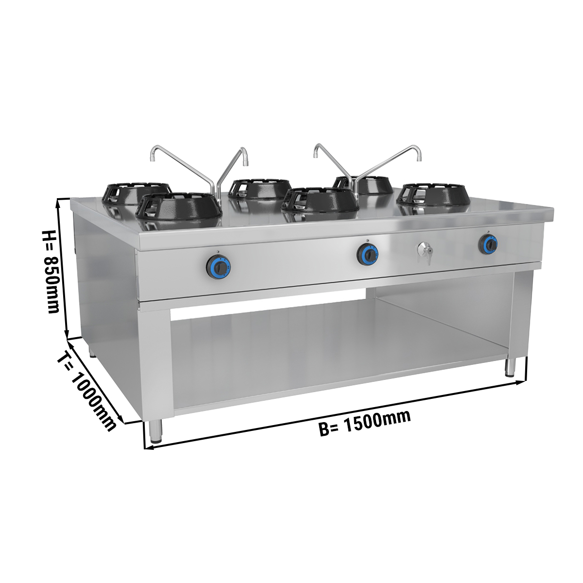 ГАЗОВАЯ ПЛИТА WOK - 6 МЕСТ - 84 КВТ
