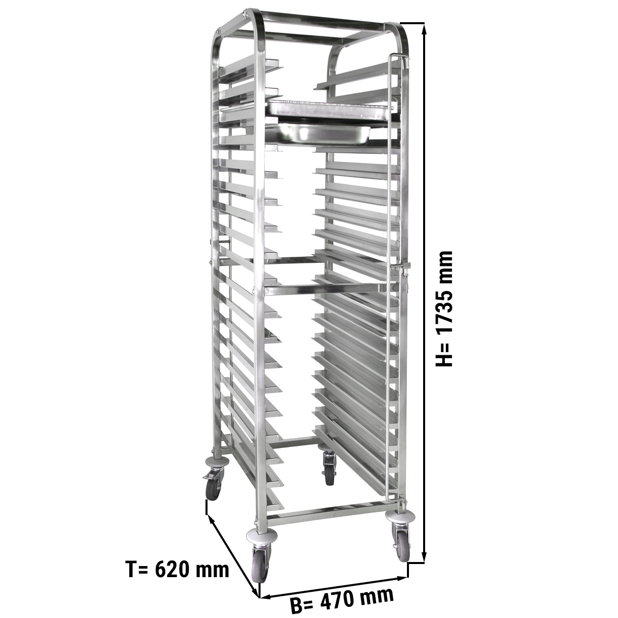 ТЕЛЕЖКА ДЛЯ ПОДНОСОВ 18X GN 1/1 ИЛИ EN 60X40CM